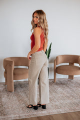 Linsley Wide Leg Pants - Khaki