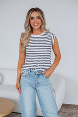 Terra Striped Top - Ivory Mix