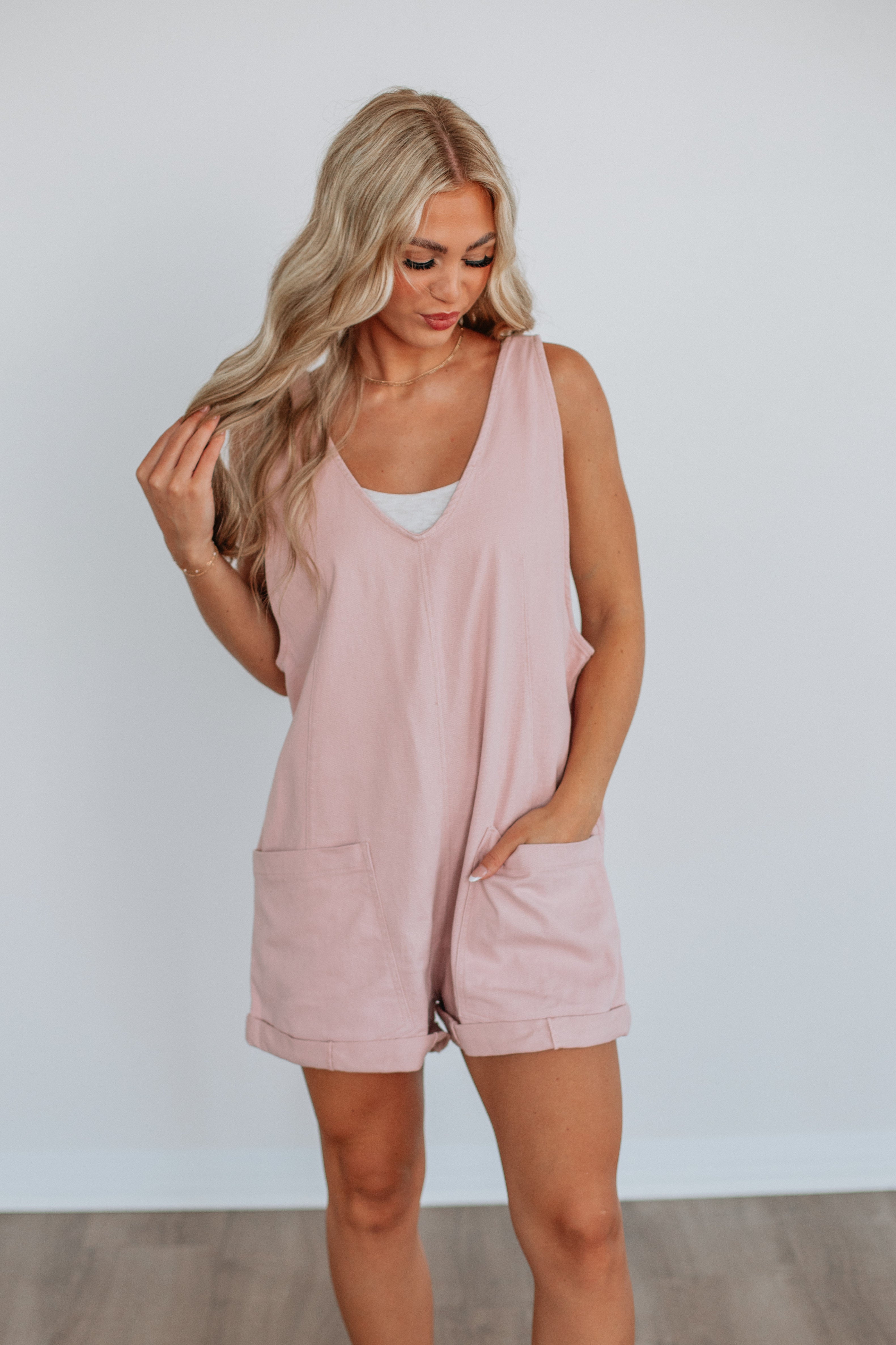 Kearney Short Overalls - Dusty Pink