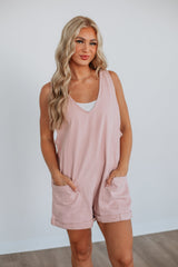 Kearney Short Overalls - Dusty Pink
