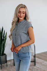 Camry Cardigan Top - Heather Grey