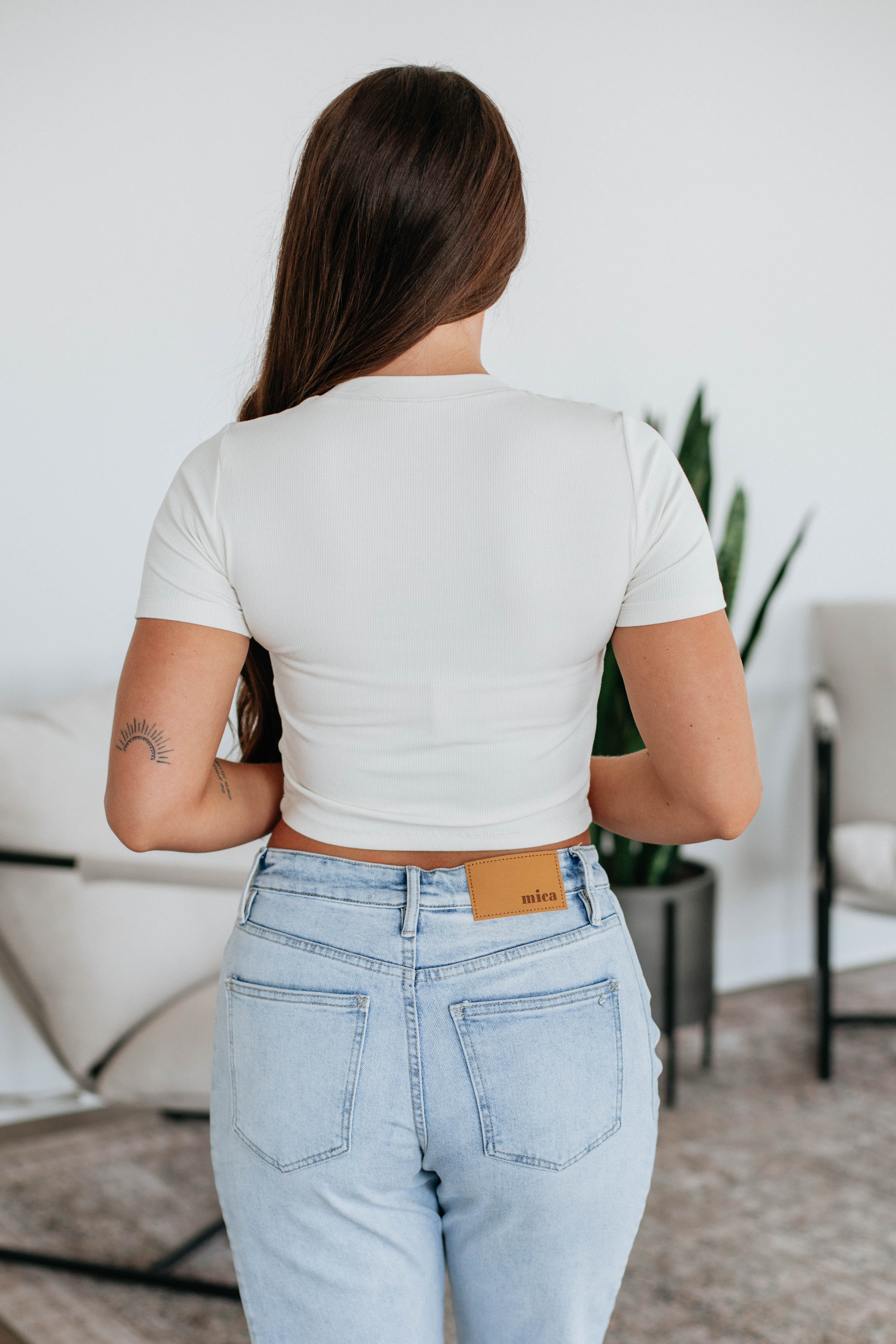 Lenna Ribbed Top - Natural