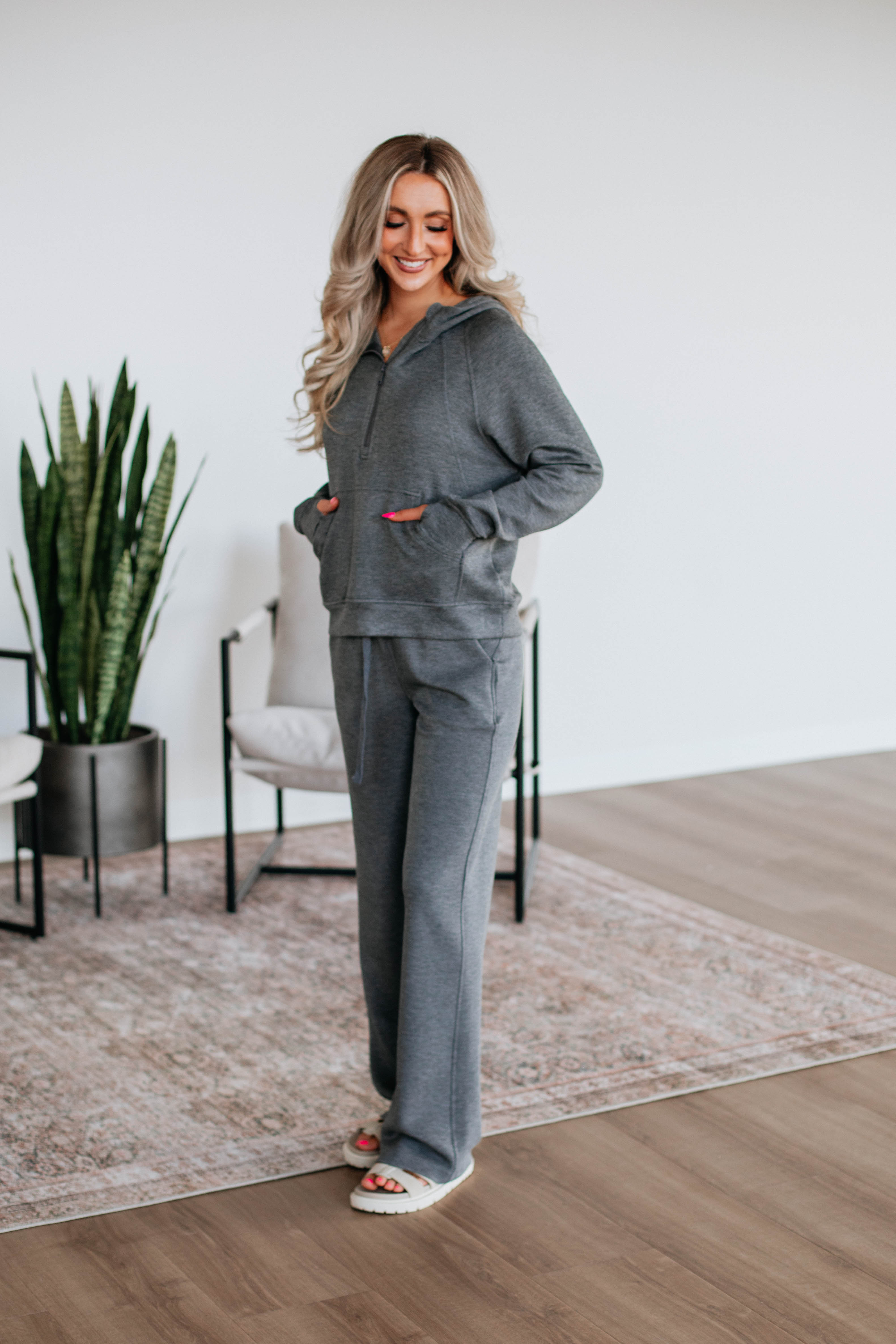 Aubrie Half-Zip Pullover - Charcoal