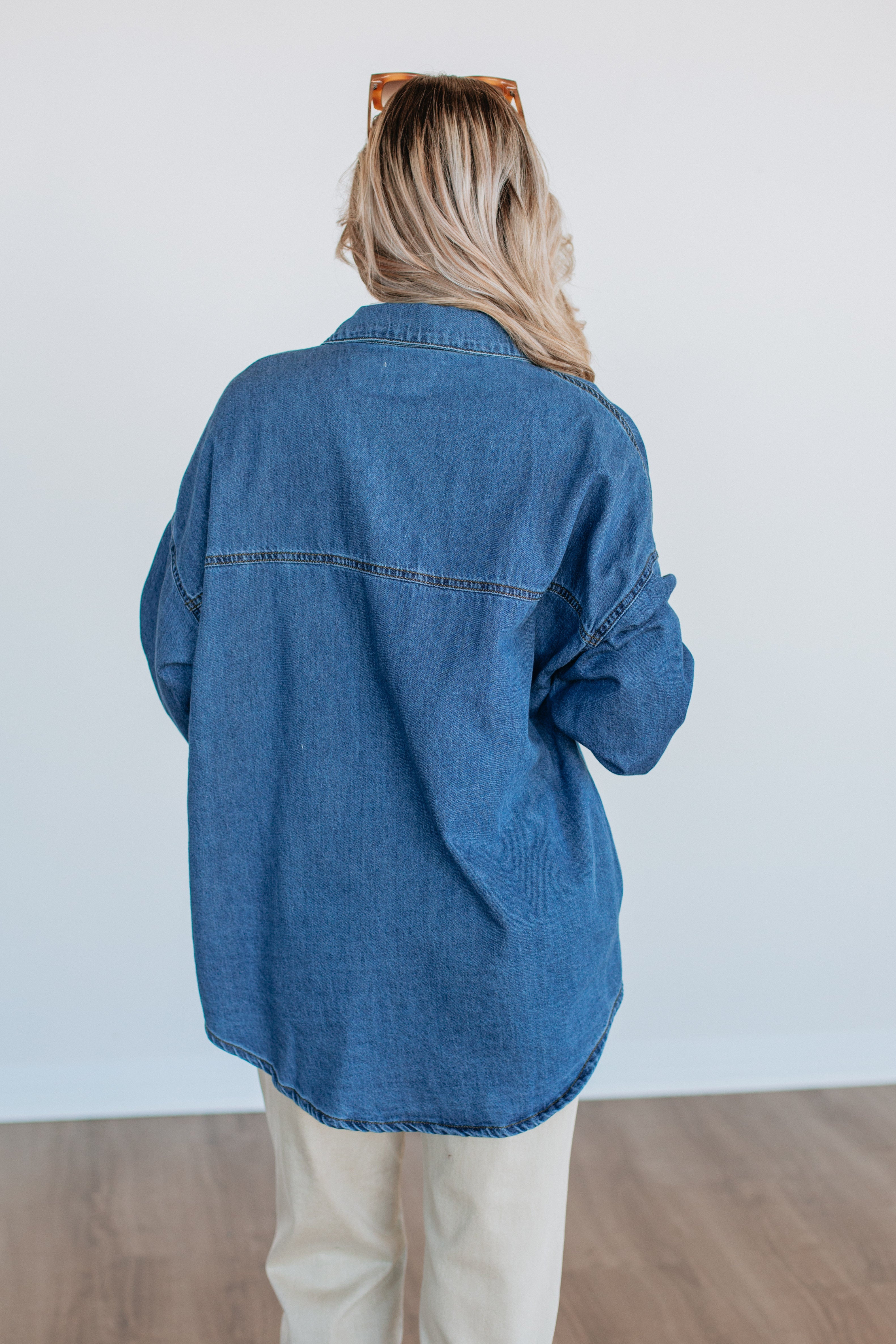 Grayson Risen Denim Shacket - Medium Wash