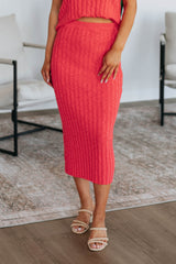 Andri Knit Skirt - Deep Coral